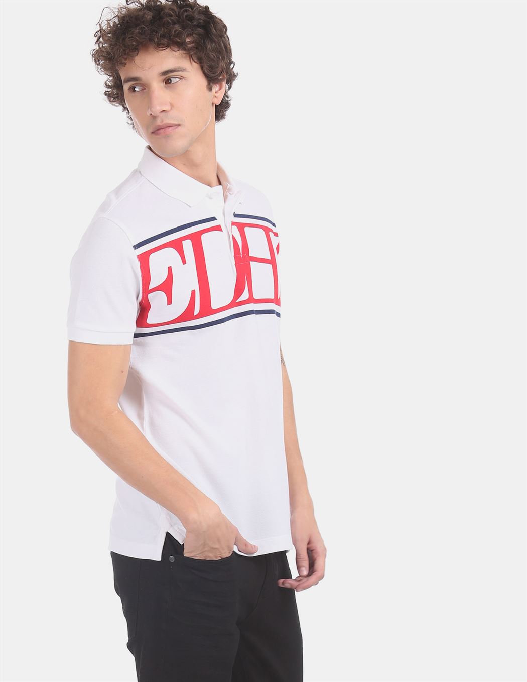 Ed Hardy Men Casual Wear White T-Shirt